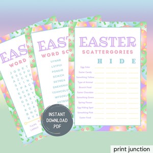 Printable Easter Games: Word Scramble, Scattergories (Instant Download)