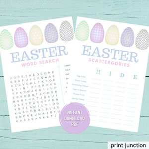 Easter Games - Easter Printable Games - Easter Scattergories - Easter Word Search - Easter Family Games - Fun Easter Game - Instant Download