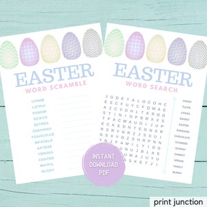 Easter Games - Easter Printable Games - Easter Word Search - Easter Word Scramble - Easter Family Games - Fun Easter Game - Instant Download