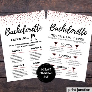 Bachelorette Party Games, Bachelorette Games, Drink If Game, Never Have I Ever, Rose Gold, Drinking Games, Hen Party Games, Instant Download