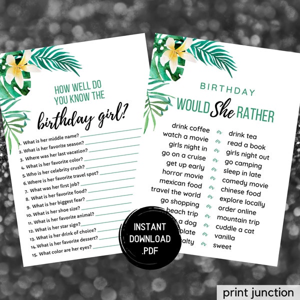 Who Knows The Birthday Girl Best Free Printable prntbl