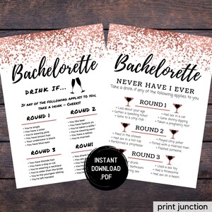 Rose Gold Bachelorette Games - Bachelorette Party Games - Bachelorette Games - Fun Drinking Games - Hen Party Games - Digital Download