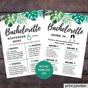 Bachelorette Drink If - Bachelorette Scavenger Hunt - Bachelorette Party Games - Bachelorette Games - Hen Party Games - Printable Games