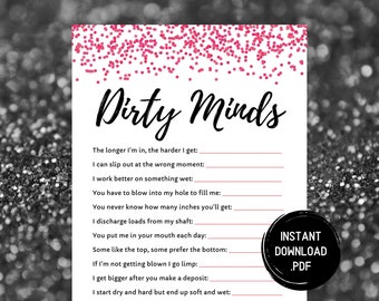 Jeu de société pour adultes Dirty Minds : jeu d'anniversaire à imprimer (téléchargement PDF)