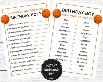 1st Birthday Games, Birthday Boy, Who Knows Baby Best, 1st Birthday Party Games, First Birthday Party Games, 1 Year Old, Instant Download
