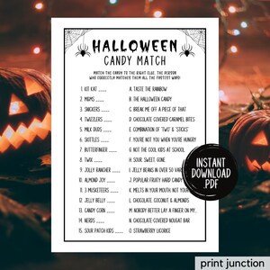 Halloween Candy Match Party Game, Halloween Games, Halloween Party Games, Halloween Candy Match Game, Match The Candy Game, Games For Kids