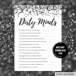 Dirty Minds, Adult Party Games, Printable Birthday Games, Birthday Game, 30th Birthday Games, Fun Birthday Games, Games For Adults