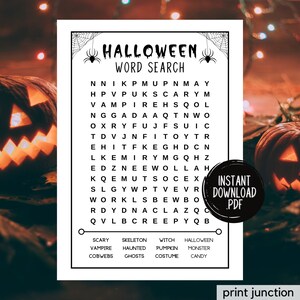 Halloween Games, Halloween Word Search, Halloween Game Printable, Halloween Party Games, Halloween Word Games, Fun Halloween Family Game