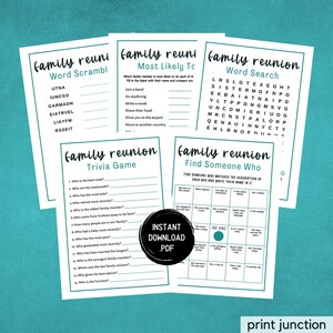 Family Reunion Games Bundle, Summer Reunion Games, Family Reunion Party Games, Family Gathering Fun, Icebreaker Games, Instant Download