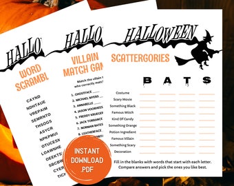 Halloween Party Games - Halloween Games - Halloween Printable Games - Halloween Party Game Bundle - Halloween Game Pack - Instant Download