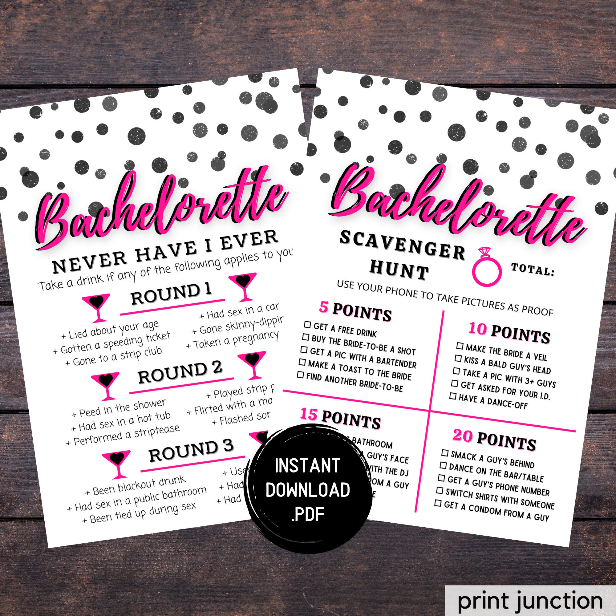 Bachelorette Party Game Printables Bachelorette Scavenger