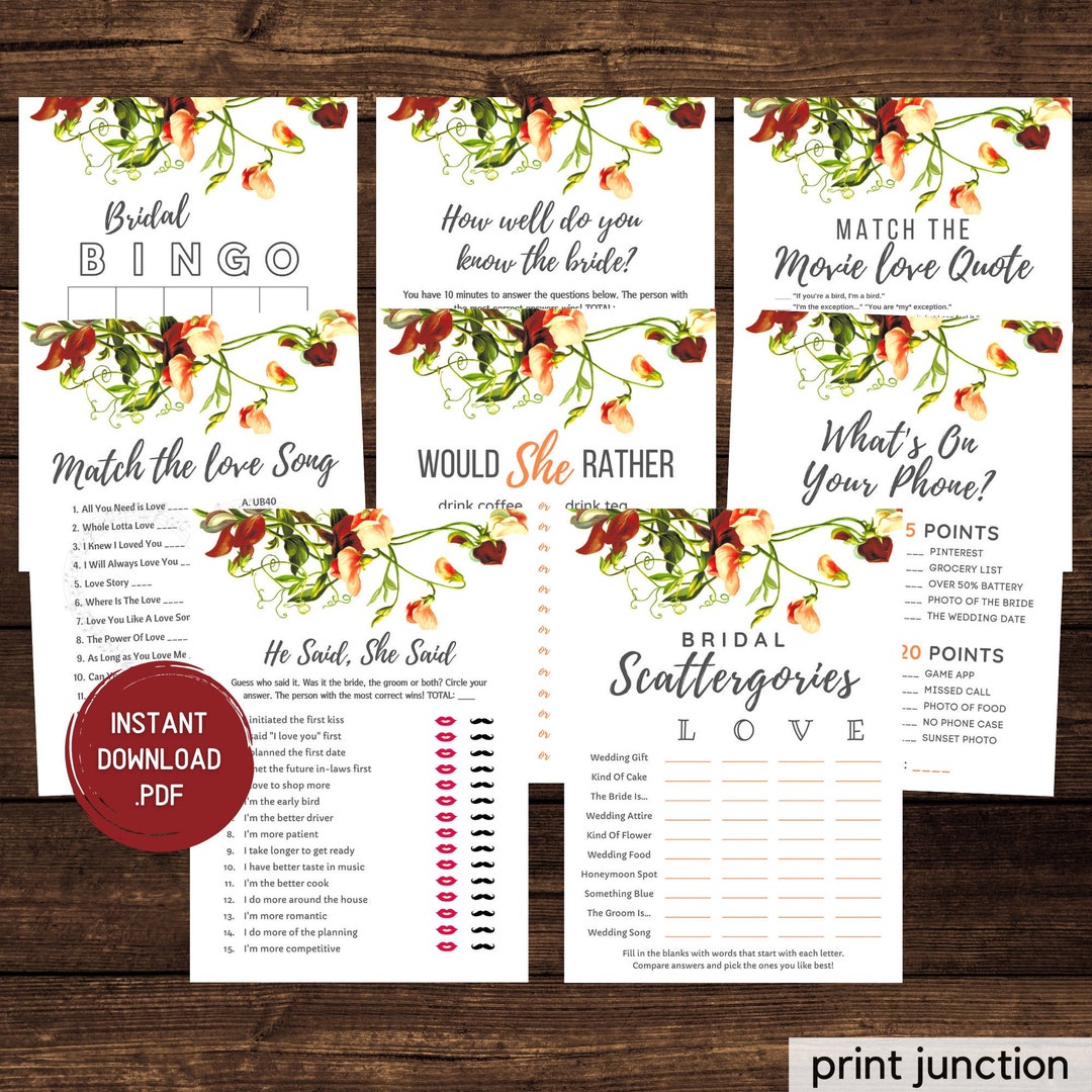 Virtual Bridal Shower Games, Zoom Bridal Shower, Spring Bridal Shower