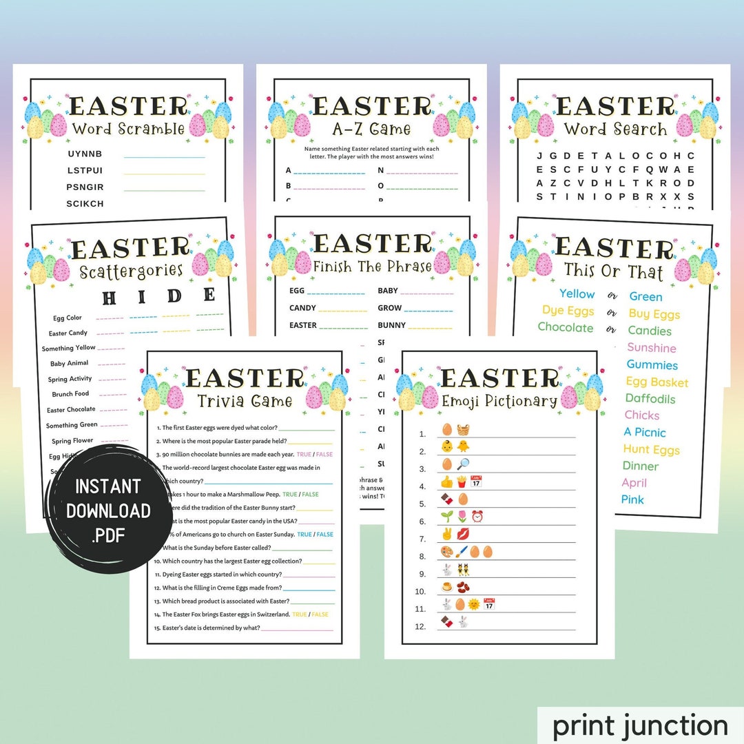 Easter Games Bundle: Printable Family Activities (instant Download) - Etsy