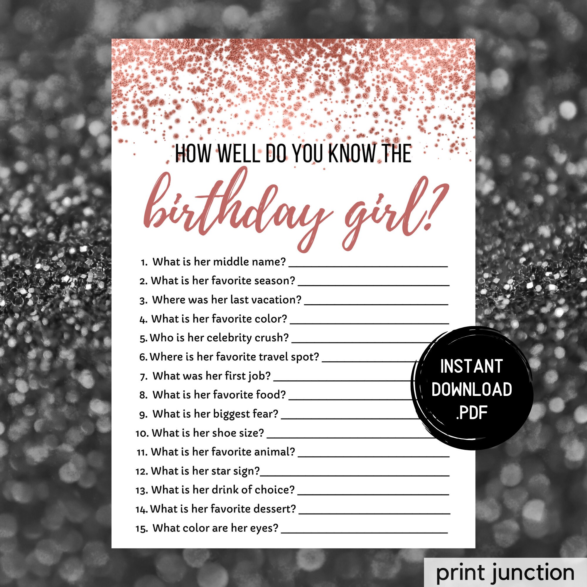 Questions Who Knows The Birthday Girl Best Free Printable Free 