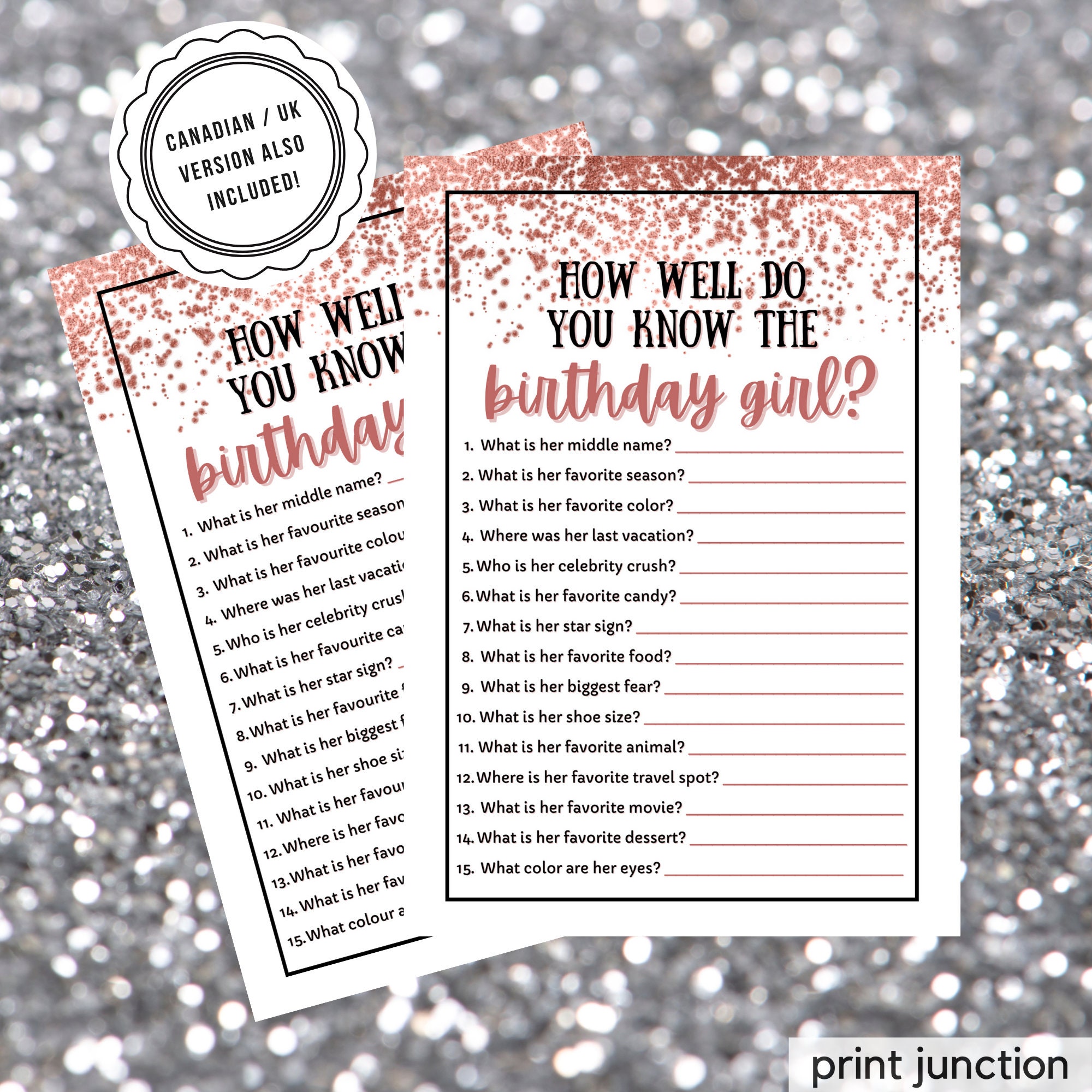 Teen Birthday Party Games, Who Knows the Birthday Girl Best, 16th ...