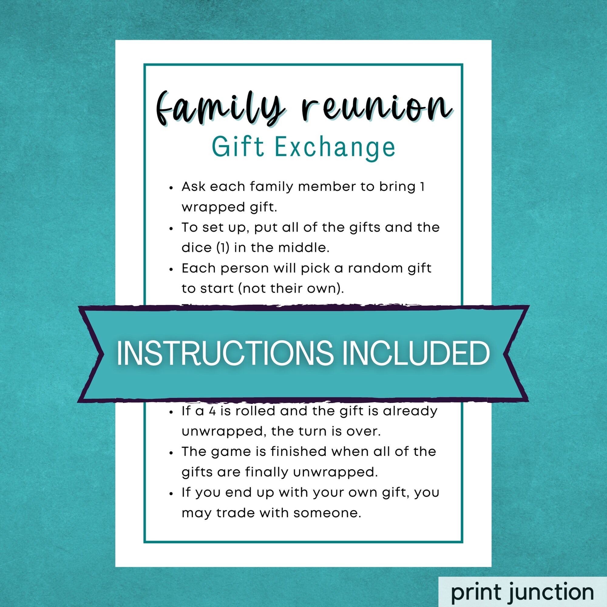 Family Reunion Gift Exchange Dice Game: Icebreaker Activity (digital ...