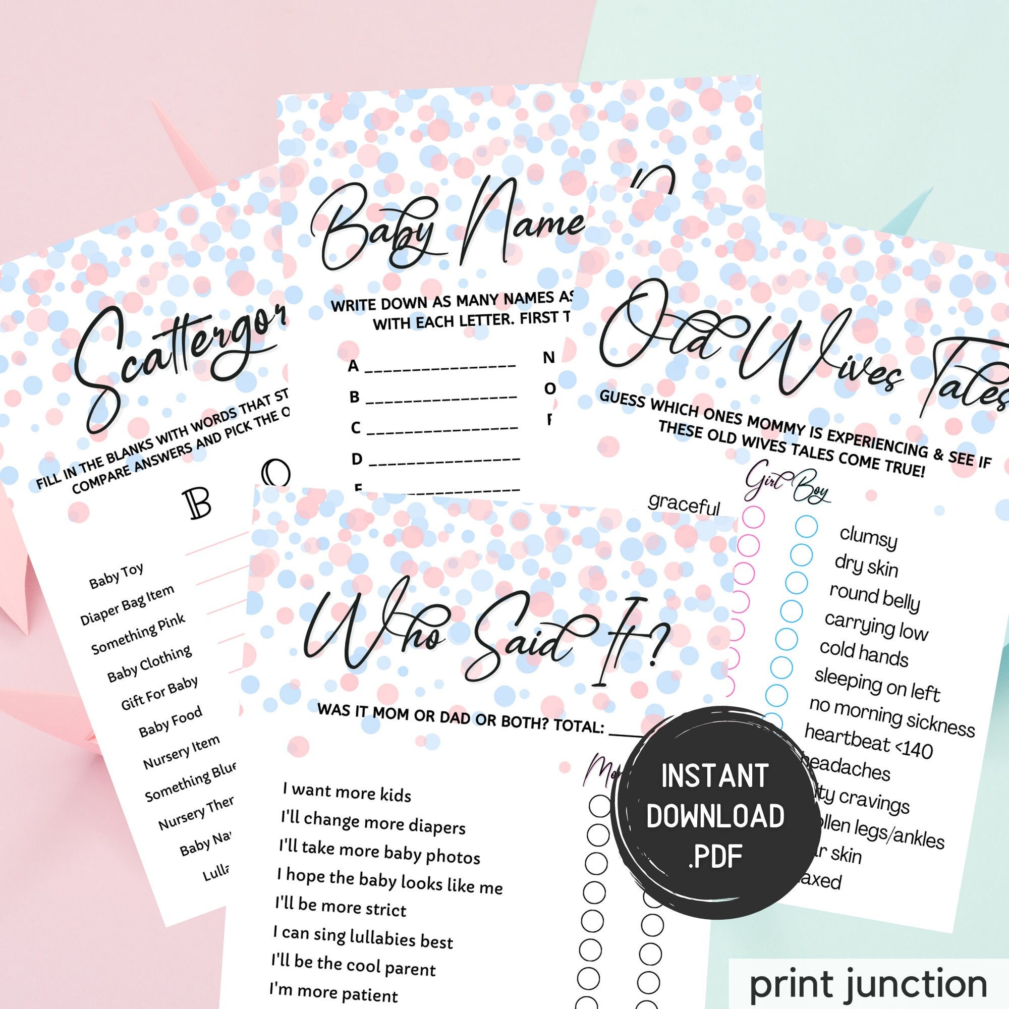 Gender Reveal Party Games Gender Reveal Games Fun Games for Etsy Canada