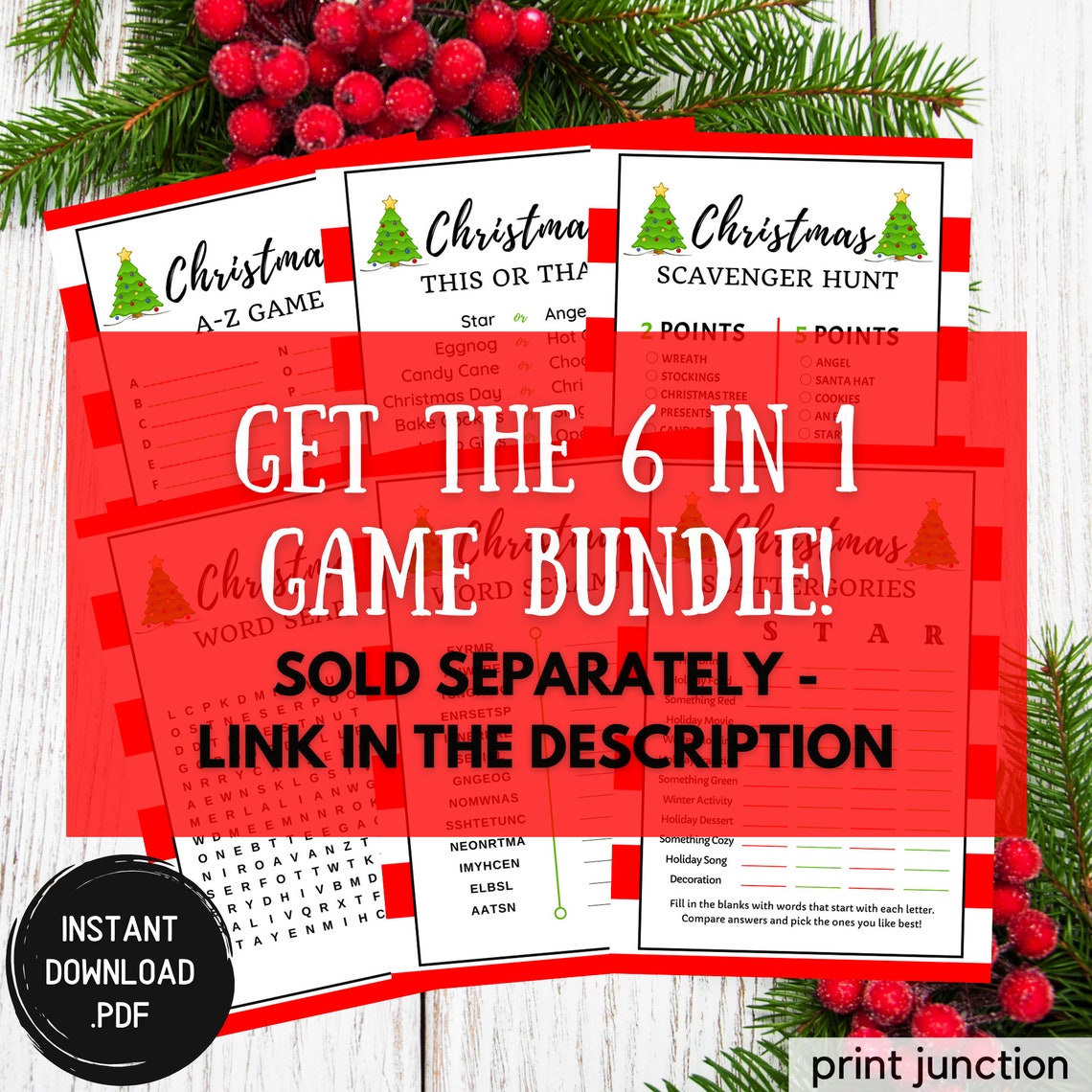 Christmas Word Scramble Printable Christmas Game Holiday Etsy