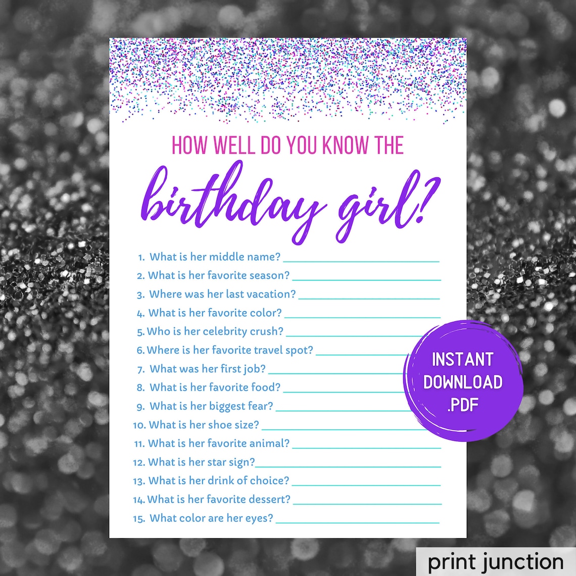 Who Knows the Birthday Girl Best How Well Do You Know the Birthday Girl ...