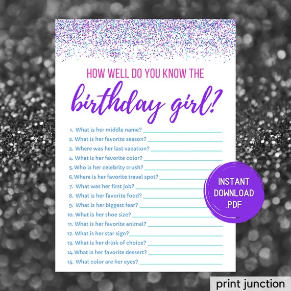 Who Knows the Birthday Girl Best How Well Do You Know the Etsy