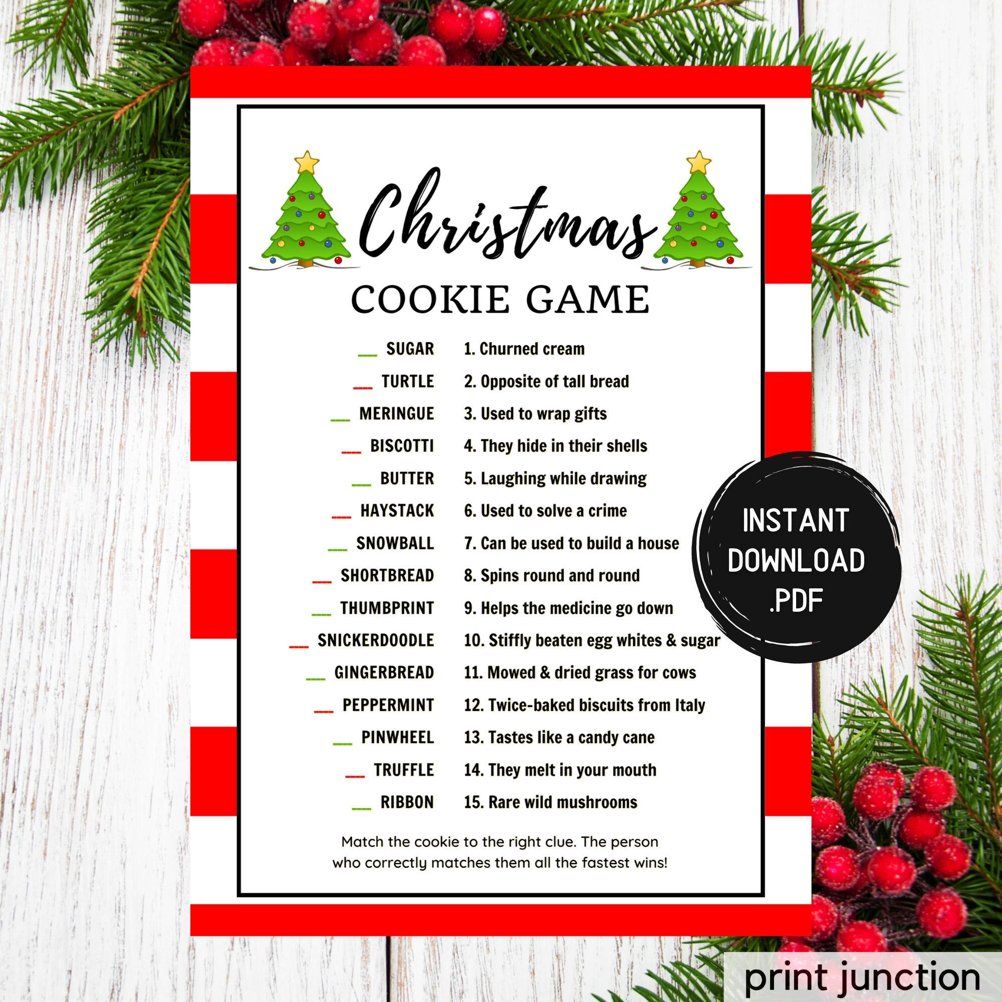 Christmas Cookie Game Printable