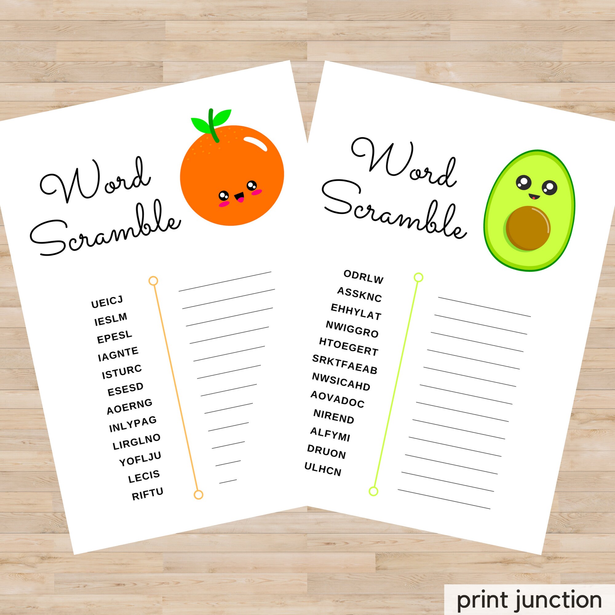 Kids Worksheet Word Puzzle Word Scramble Kids Activities | Etsy