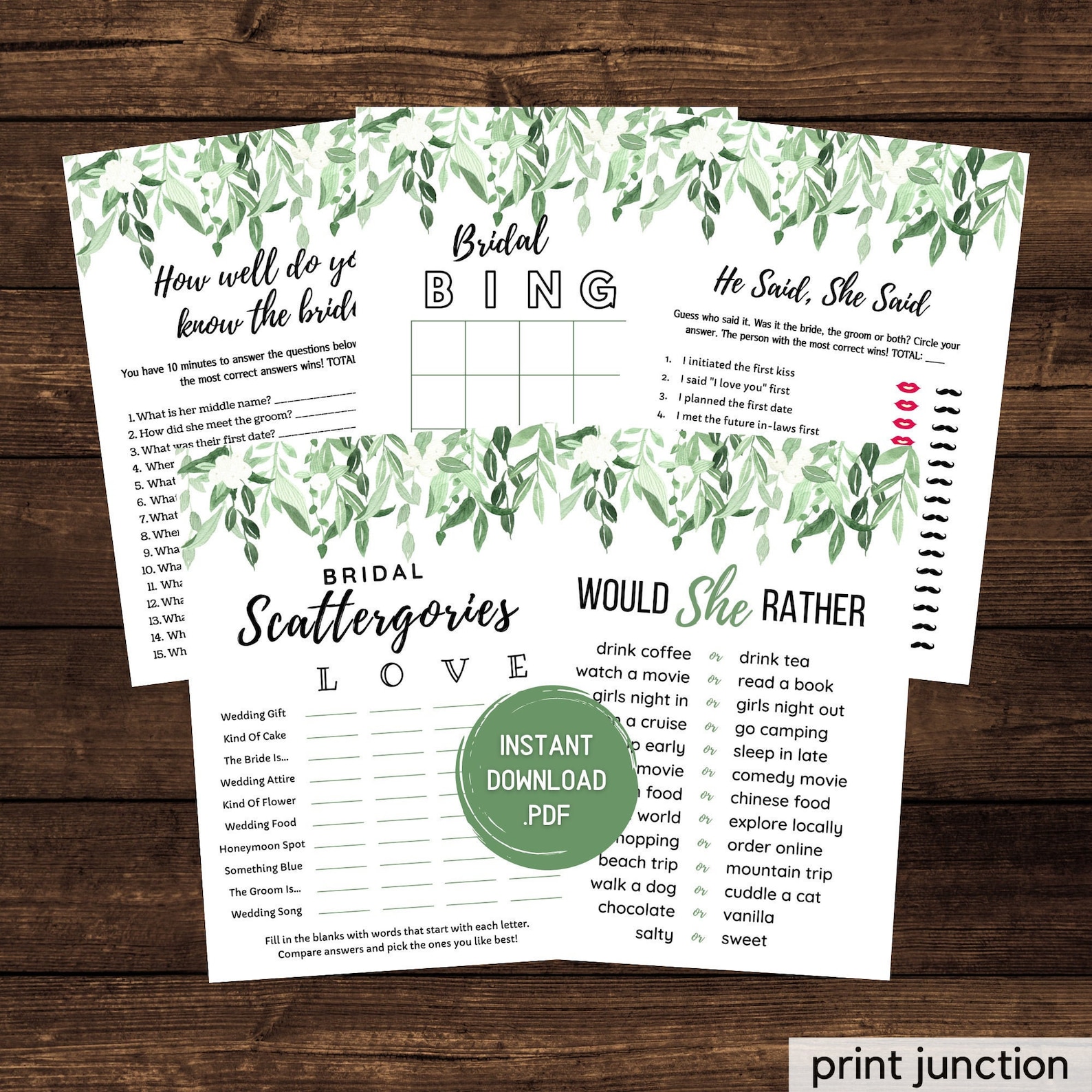 Virtual Bridal Shower Games Zoom Bridal Shower Games Spring Etsy