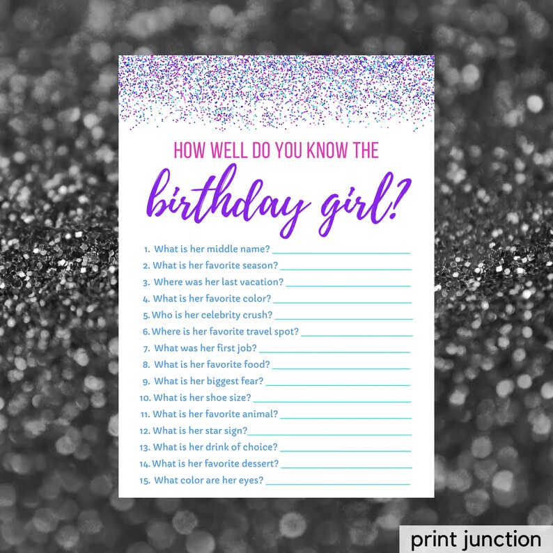 Would She Rather Who Knows The Birthday Girl Best How Well | Etsy