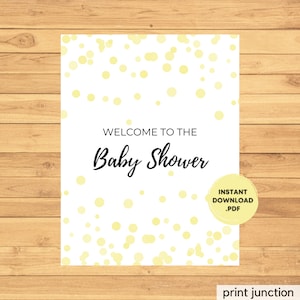 Baby Shower Welcome Sign - Welcome To The Baby Shower - Gender Neutral - Baby Shower Sign Printable - Yellow Baby Shower - Instant Download