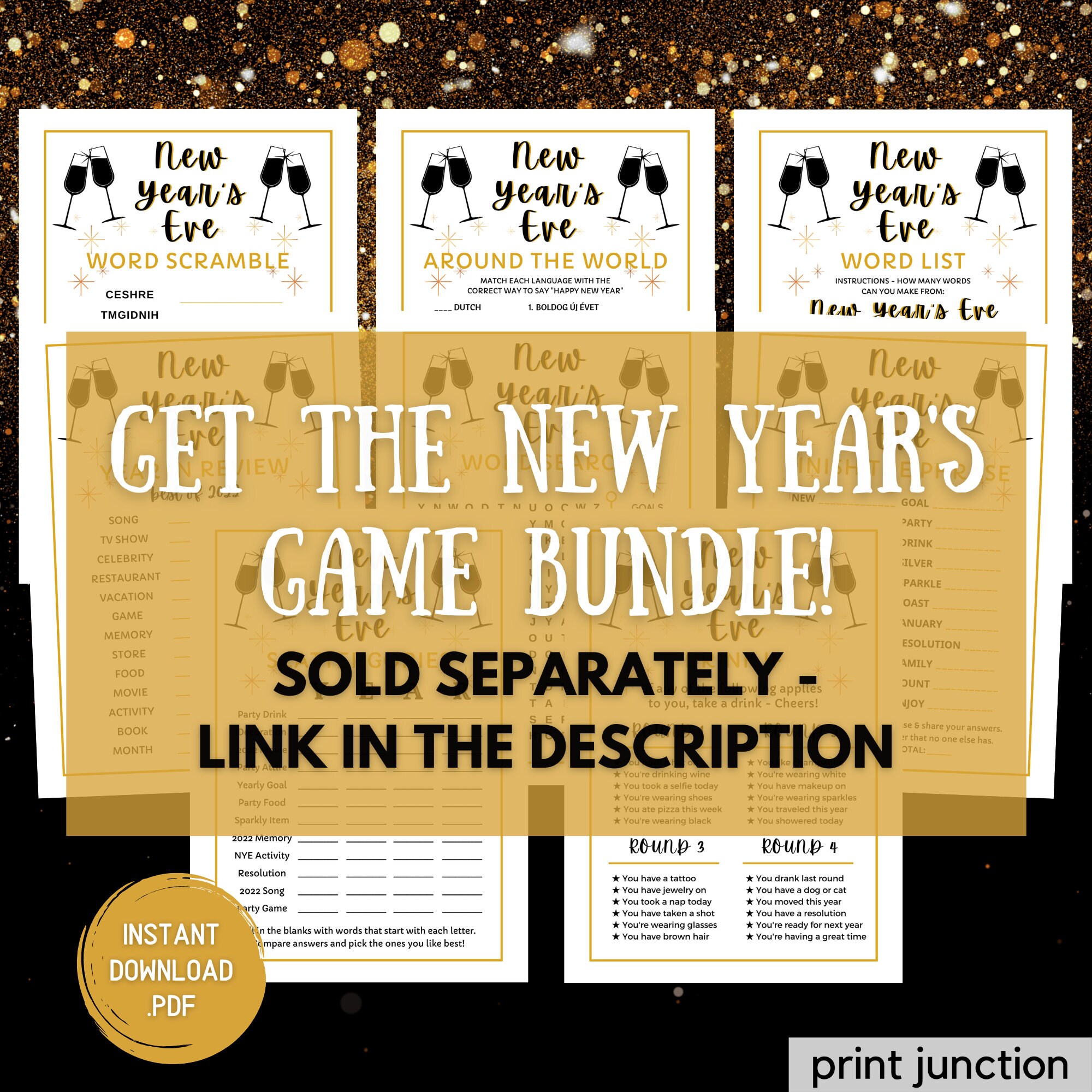 New Years Eve Game Drink If Game Printable New Year's - Etsy Canada