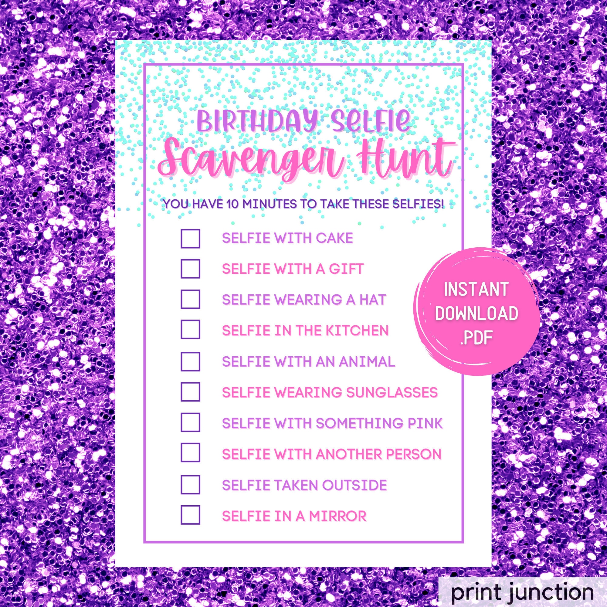 Party Supplies Teen Sleepover Instant Download Teen Scavenger Hunt ...