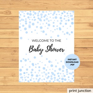 Baby Shower Welcome Sign - Baby Shower Sign - Welcome To The Baby Shower - Boy Baby Shower - Blue Baby Shower Printable - Instant Download