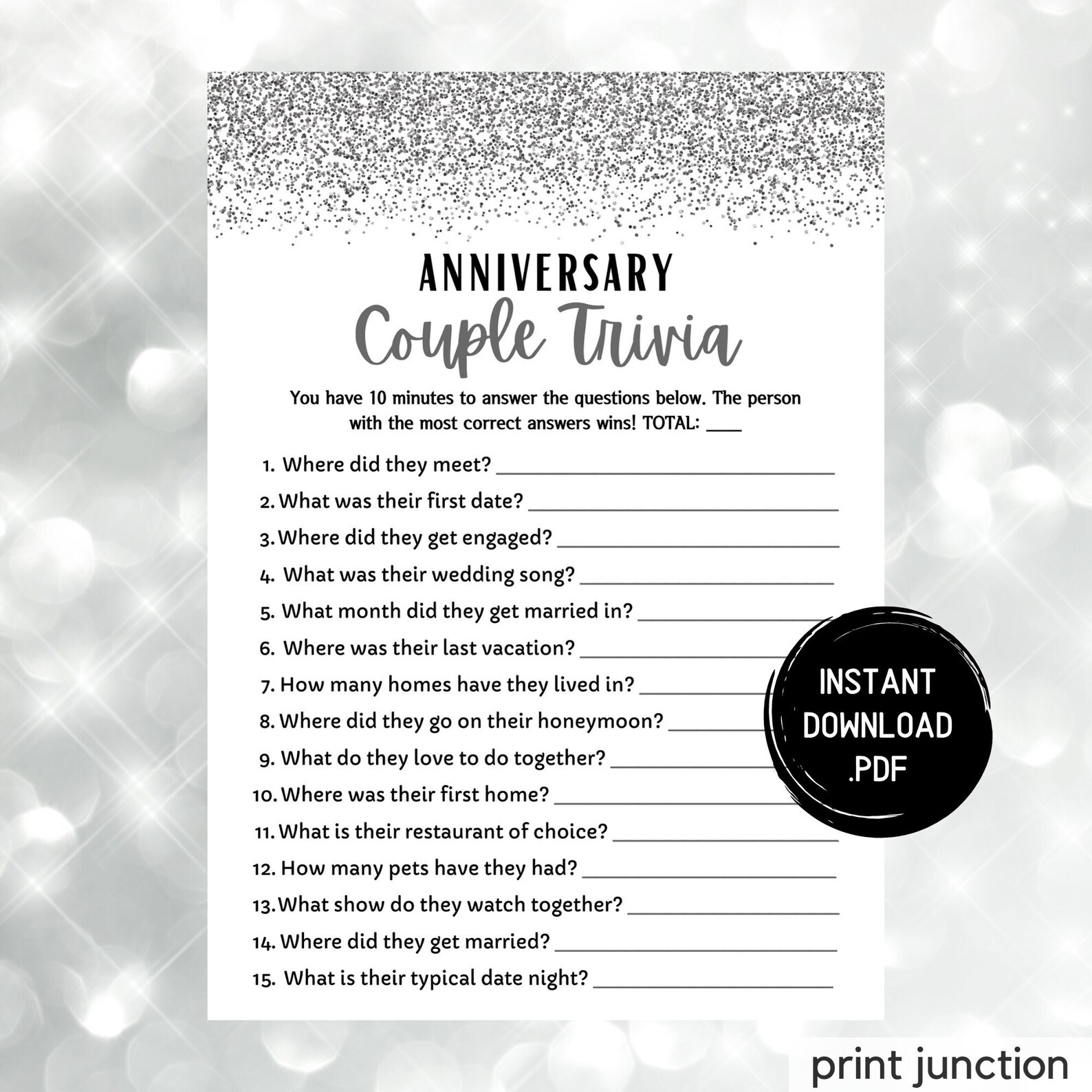 Anniversary Games, Anniversary Party, How Well Do You Know the Couple ...