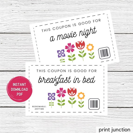 Mother's Day Coupons Mother's Day Coupon Book