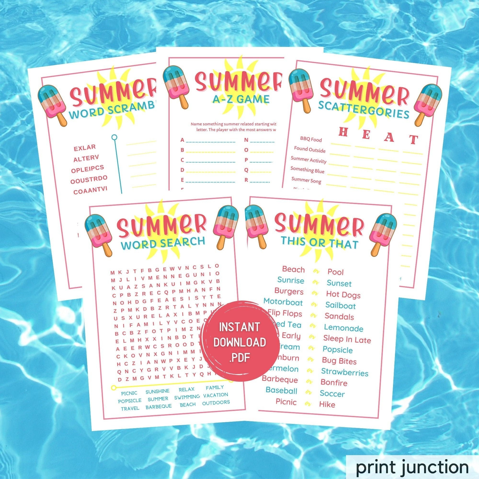 Summer Party Games Summer Games Summer Fun Games Pool Party Etsy