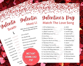 Galentine's Day Games: 3-Pack Printable Party Bundle (Instant Download)