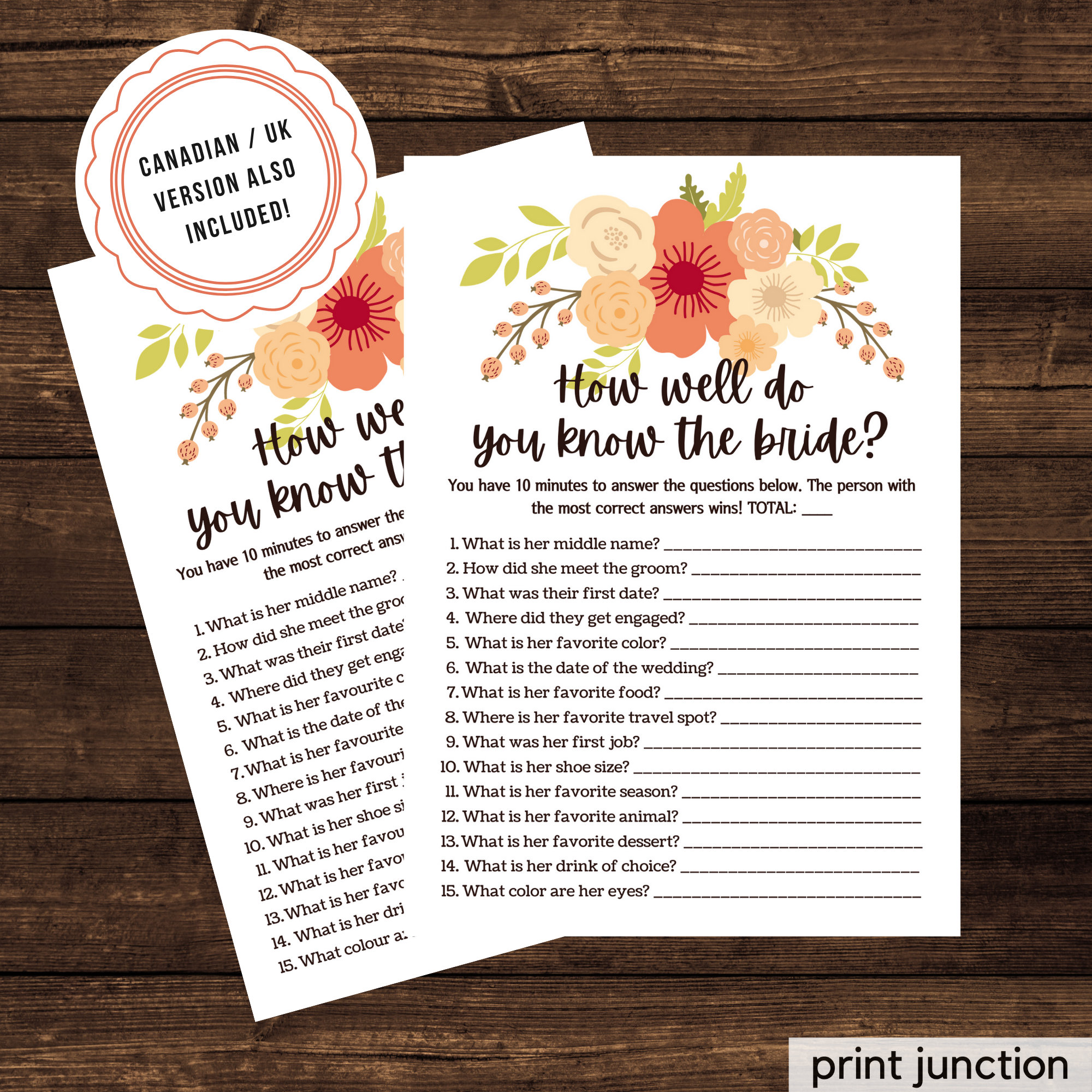 Virtual Bridal Shower Games Zoom Bridal Shower Spring Bridal Etsy