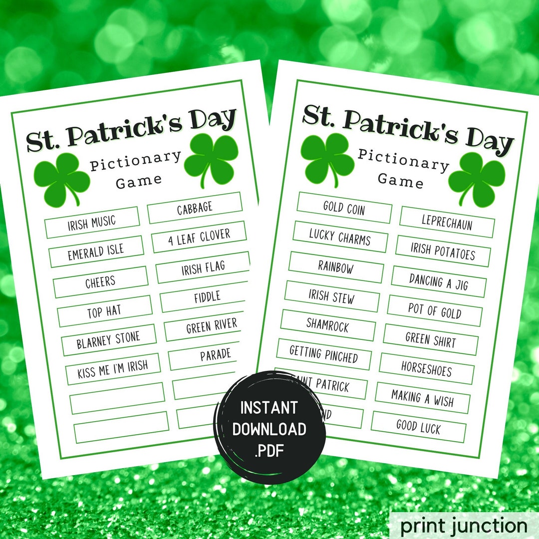 pictionary words for st patricks day