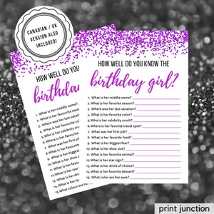 Who Knows the Birthday Girl Best How Well Do You Know the - Etsy