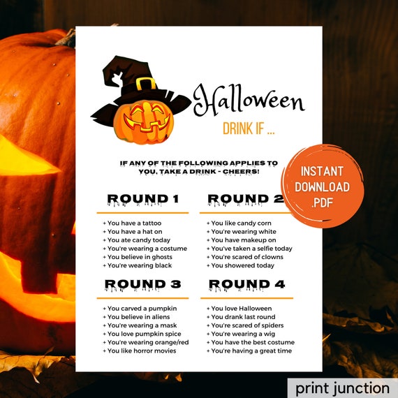 Halloween Games Halloween Party Games Halloween Drink If Game