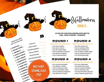 Halloween Party Games - Halloween Games - Halloween Printable Games - Halloween Party Game Bundle - Adult Party Games - Instant Download