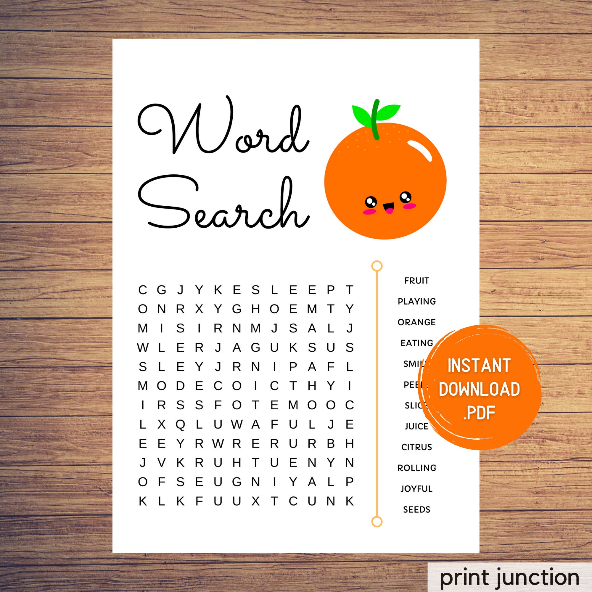 Kids Word Search Word Puzzle Kids Worksheets Kids | Etsy