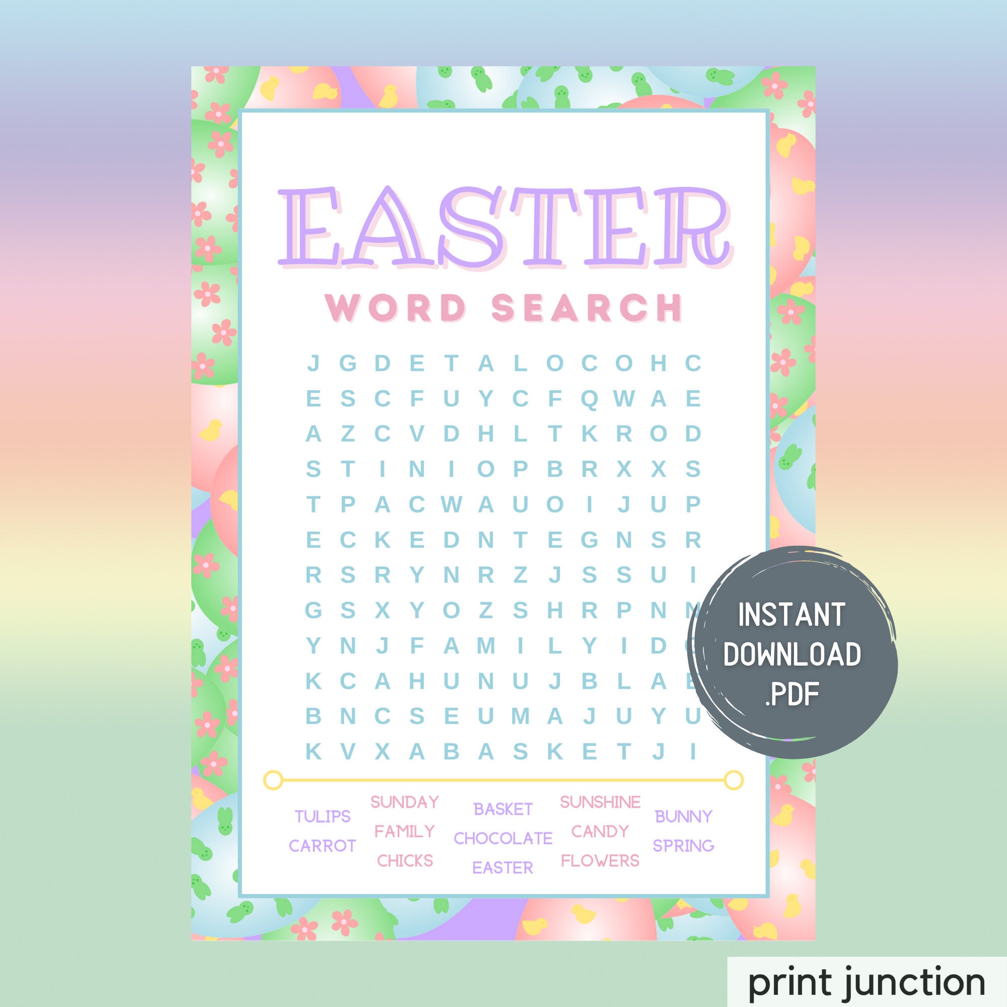 Easter Word Search Game Virtual Easter Games Easter - Etsy Hong Kong