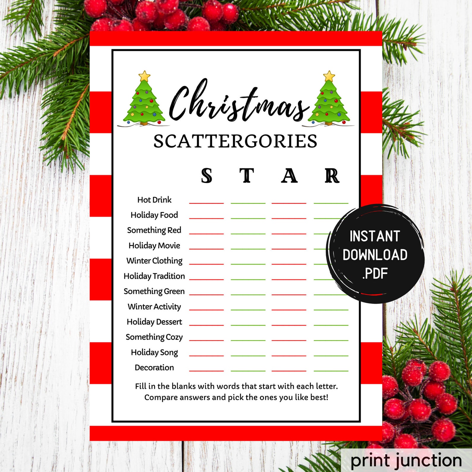 Printable Christmas Scattergories Game Christmas Party Games Holiday Party Games Christmas Word Printable Christmas Scattergories Game Christmas Party Games Holiday Party Games Christmas Word