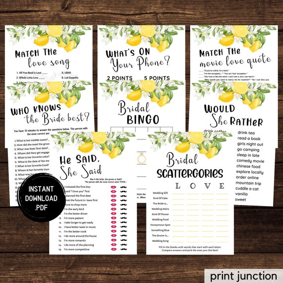 Paper & Party Supplies Party Supplies Zoom Bridal Shower Games Instant