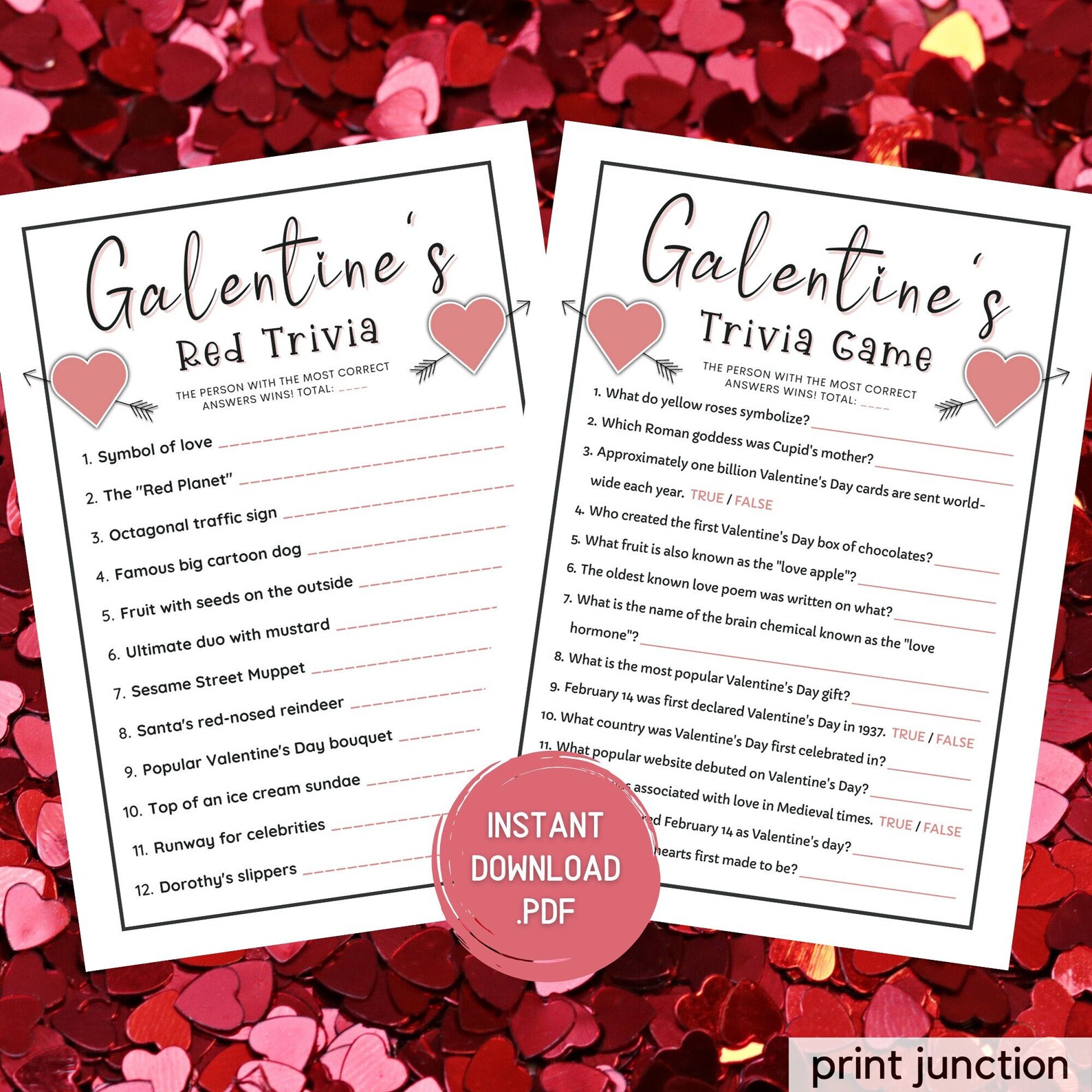 Galentines Day Trivia Games, Printable Galentine's Day Games ...