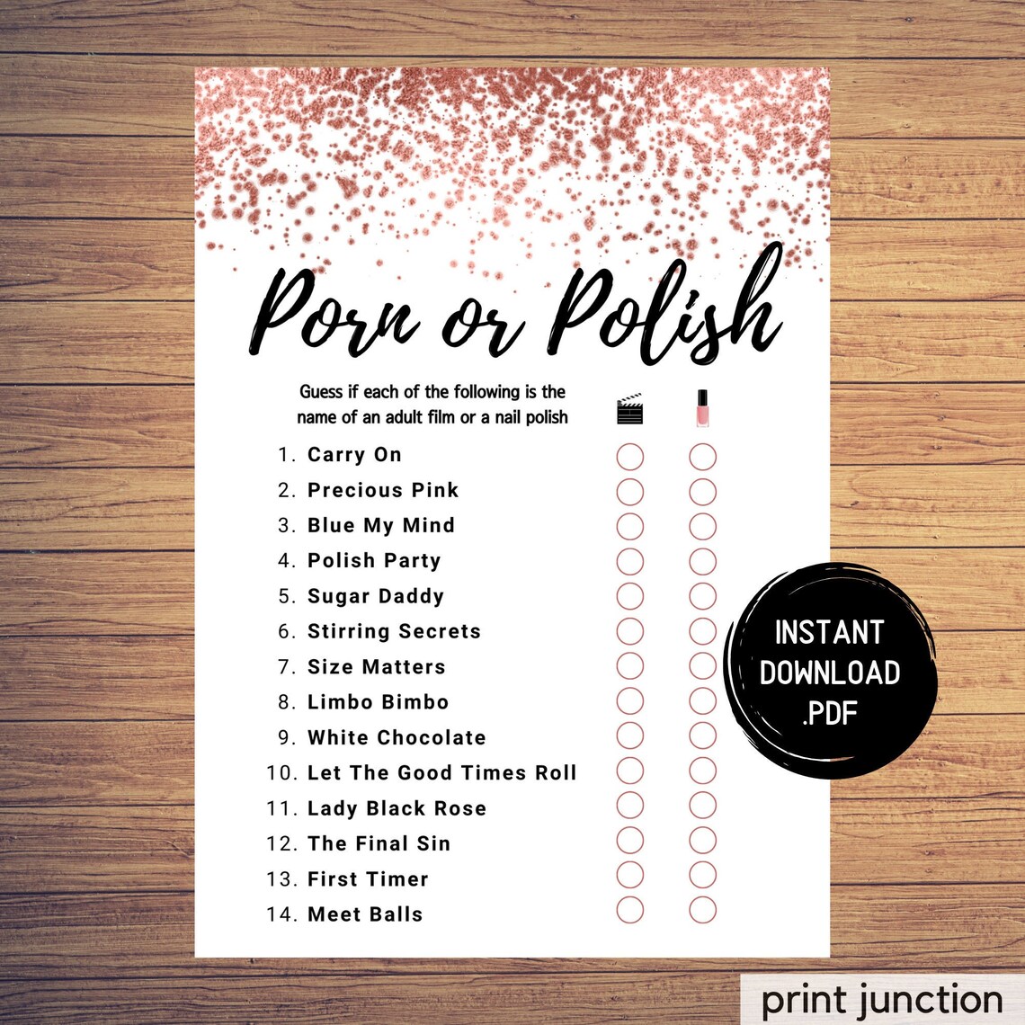 porn or polish game printable girls night games ladies