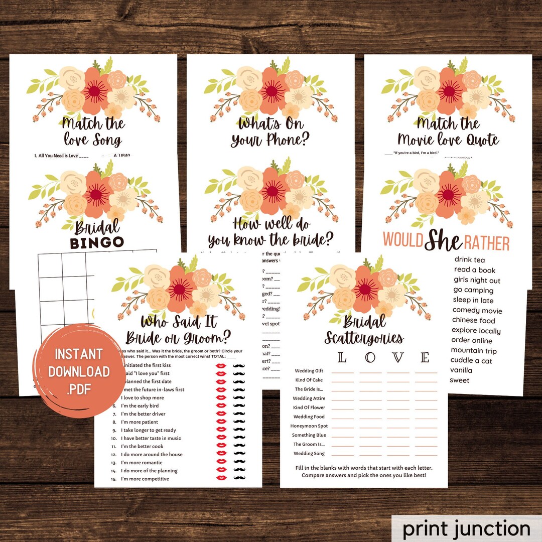 Virtual Bridal Shower Games, Zoom Bridal Shower, Spring Bridal Shower