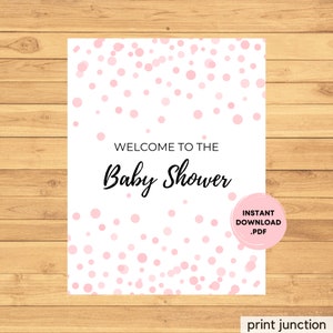 Baby Shower Welcome Sign - Welcome To The Baby Shower - Girl Baby Shower - Baby Girl Sign Printable - Pink Baby Shower - Instant Download