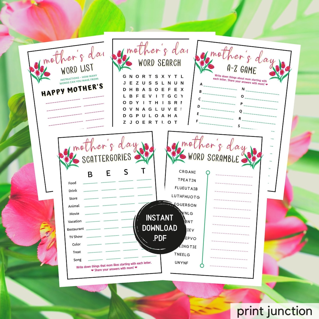 Mothers Day Games, Printable Mothers Day Games, Mothers Day Word Games ...